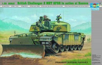 Trumpeter Modelbouwpakket Militaire voertuigen - 00345 Challenger 2 MBT - KFOR Kosovo met Dozerblad - Britse Hoofdgevechtstank Plastic - 1:35 - Modelbouw