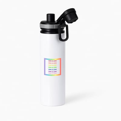 Hacebo® - LGBTQ cadeau - waterfles met draaidop grijs - Lgbt - Queer - met opdruk - lgbt - Love is love - Pride month - lgbtq vlag - gay pride - met tekst - opdruk - leuke pride spullen - verjaardag - cadeau - gift - water fles - 850ML