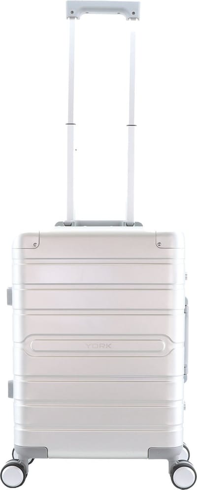 York - Handbagage Aluminium Harde koffer / Trolley / Reiskoffer - 54 cm - (Small) - Zilver / Small