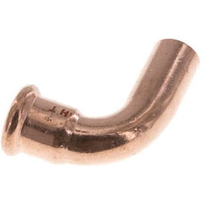 90 graden L-Perskoppeling - 18mm Persmof & 18mm Buiseinde - Koperlegering