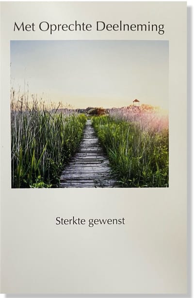 Met Oprechte Deelneming wenskaart - 12x17cm - Gevouwen kaart inclusief envelop - Rouwkaart
