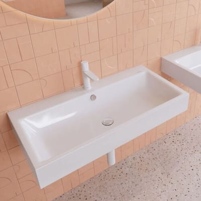 Kaldewei PURO wall-mounted washbasin 3165 with 1 tap hole, 90 cm 901506013001