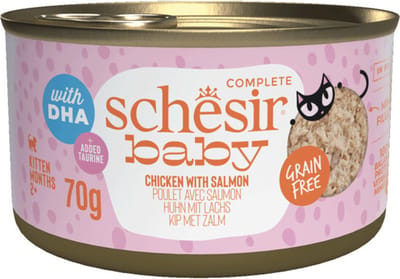 Schesir Baby Kitten Bouillon Kip & Zalm - 12 x 70 gr - Voordeelverpakking