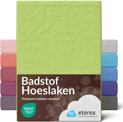etérea Frottee badstof hoeslaken Lindegroen 180x200 - 200x200 cm