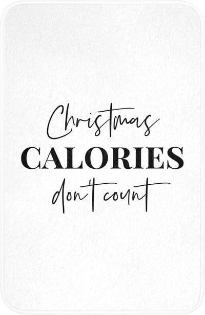 WC mat 40x60 cm - Antislip - Kerst quote - Winter - Christmas calories - Wit - Toiletmat - Vloermat - Douchemat - Toilet tapijt - Toiletmatten