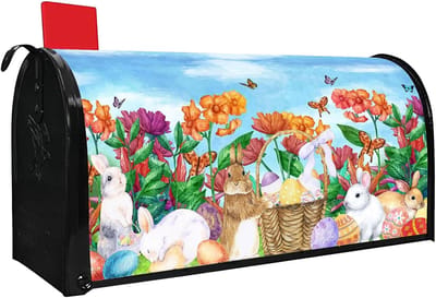 Brievenbushoezen - Postvak decoratie - Feestelijke decoratie - Magnetische bevestiging - 53 x 45 cm - Paasprint