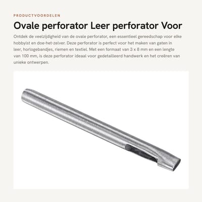 Holle Gaten - Dailygoods- Perforator Ovaal 45# Staal