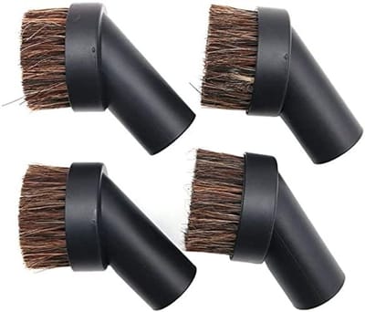 JHUBERS- Stofborstel 4 Stuks - Zachte Paardenhaar - Kleine Ronde Hoek/Track - Vervangingsaccessoires - Duurzaam - Ideaal voor Hoeken en Kleine Ruimtes - Stofzuigerborstel