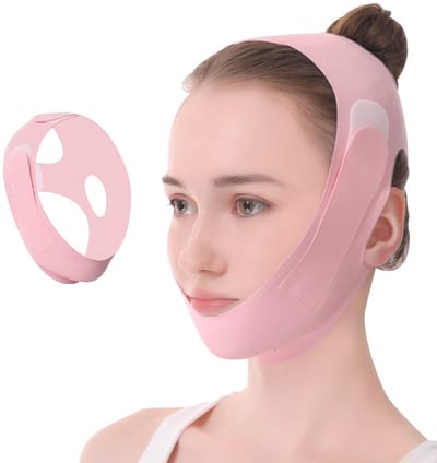 Daity 1 stuk - Gezichtsmasker - gezichtsmasker voor correctie van een dubbele kin - herbruikbaar - lift en verstevigt het gezicht - creëert een V-vormige gezichtscontour - verstelbare kinband - geschikt voor vrouwen.