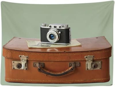 Ulticool - Koffer Camera Retro Vintage - Wandkleed - 200x150 cm - Groot wandtapijt - Poster - Idee