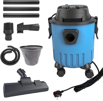 Nat-Droog Stofzuiger met Motor Technologie, 15L, Telescoopslang, blauw, voor Auto, Garage, Werkplaats, Huisdierenharen