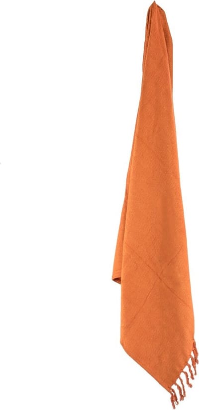 HomeBound by KY | Plaid met franjes roest | 130x70cm