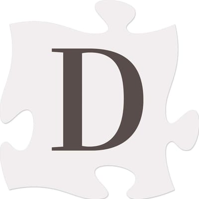 Puzzelstuk 15cm Letter D