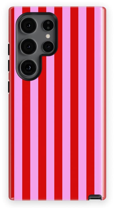 DripCase Gestreept Hoesje Samsung Galaxy S24 Ultra | Backcover met Mag | Stripes Motief | Trendy Case Samsung Galaxy S24 Ultra met Strepen Candy Stripes