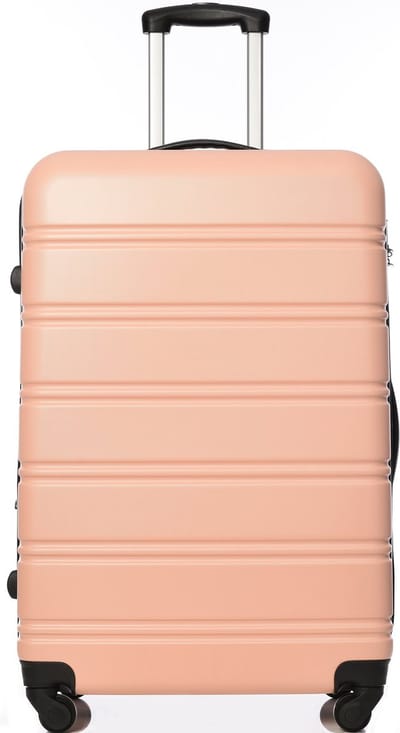 Merax Luxe Koffer met 4 Draaibare Wielen - Rolkoffer met Cijferslot - 74.5x50.5x31.5 cm - Roze