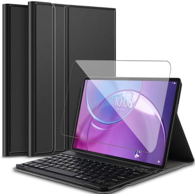 Hoes met Toetsenbord geschikt voor Lenovo Idea Tab Pro Gen 2 (13 inch) – Keyboard Book Case – Bluetooth – Zwart – Met Screenprotector Glas
