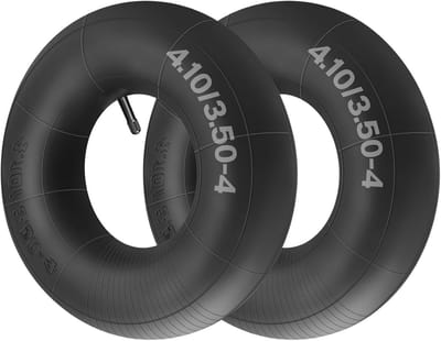 2x Binnenband 4.10/3.50-4 Voor Kruiwagen Handwagen Grasmaaier - Zware Kwaliteit Rubber met Rechte Klep