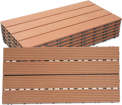 WPC Houten Terrastegels - Composiet Vlondertegels - Buitenruimte Aankleden - Waterdicht Splintervrij - 30x60 cm 5 m² - Bruin