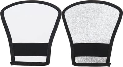 Allecto Plus - Flash Diffuser Tweezijdige Zilver Wit Reflector met Elastische Band - Fotografie Accessoire voor Camera Flitsers met Normale Grootte