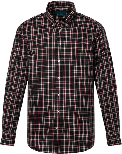 Boston Park - Heren - Geruit overhemd lange mouwen buttondown-kraag - Zwart - Maat XL
