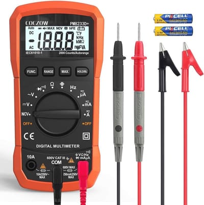 Digitale multimeter met LCD-display voor AC/DC metingen en achtergrondverlichting