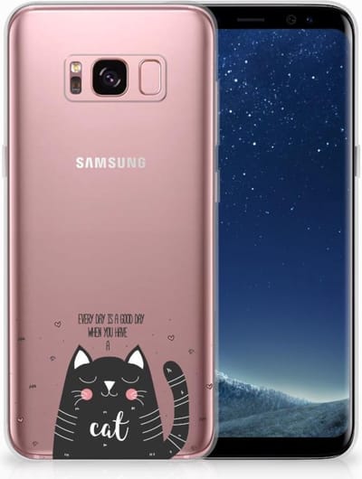 Samsung Galaxy S8 Telefoonhoesje met Naam Cat Good Day