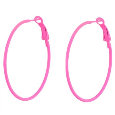 Behave - Oorbellen - Oorringen - Dames - Neon Roze - Trendy Statement - Lichtgewicht - 4.5 cm