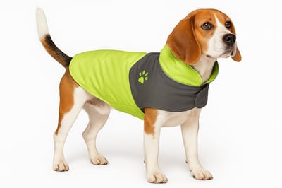 Hondenjas – Regenjas hond – Water- en winddichte hondenregenjas met fleece – Flamingo Regenjas Juno Groen – 55 cm
