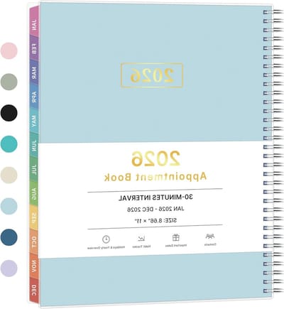 Afsprakplanner 2026 - Agenda Planner - Afspraken Inplannen - A4 Formaat - 28 x 21 cm - Blauw