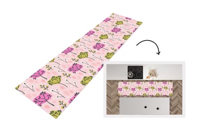 Keukenloper - Loper keuken - Roze - Bomen - Bladeren - Design - 200x50 cm - Keukenloper vinyl