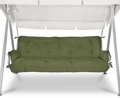 Beautissu Flair HS Schommelbank Kussen 180x50x8 cm Set 2x Olijfgroen – Zit- en Rugkussen