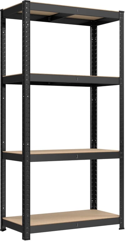Damenzo - Stellingkast - Opbergrek - Opbergkast - Rek - Kast - Kasten - Organizer - Garage - 40X80X160 cm - Zwart