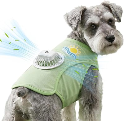 Honden Koelvest - Honden Zomerkleding Ventilator - Hitte Buiten - Continue Luchtstroom - Maat L - Groen