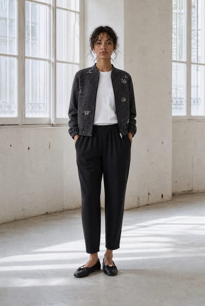 Benot pants technical jersey | Black - Black / S