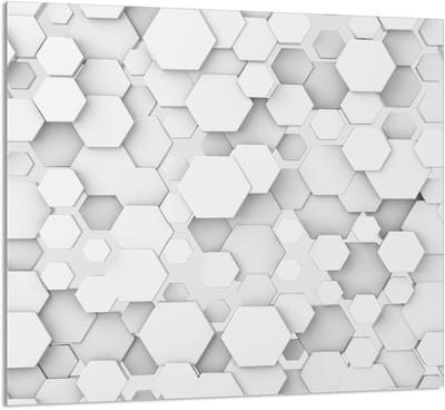 TMK ArtDeko Serie - Glasplaat voor Keuken - 65x60 cm - Beschermpaneel - Snijplank - Hardened Glas