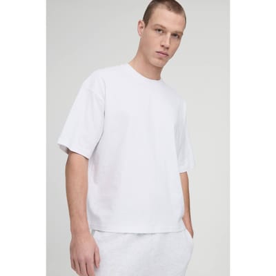 Essential Oversized Boxy Crew Neck T-Shirt | White | Size Small
