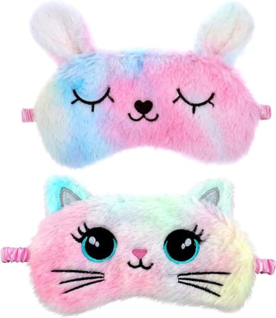 Zachte Pluche Oogmasker Set voor Comfortabel Slaapgemak - Schattige Dierenstijl, Ideaal voor Naps en Reis, Perfecte Cadeau voor Vrouwen en Mannen