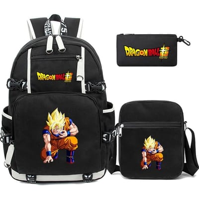 3 stuks/set Anime Dragon Ball Laptop Rugzak Unisex Rugzak met Lunch Handtas voor Meisje Jongen Tiener Schooltas Mannen Vrouwen Vrijetijdstas Rugzak Mochila