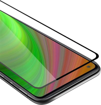 Cadorabo Screenprotector geschikt voor Samsung Galaxy A21 Volledig scherm pantserfolie Beschermfolie in TRANSPARANT met ZWART - Gehard (Tempered) display beschermglas in 9H hardheid met 3D Touch