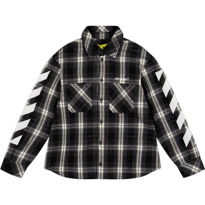 Off White Jongens Geruite Regular Shirt (Zwart/Wit)