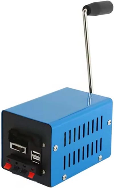 Noodstroom Generator - Hand Crank - Noodstroom Voorziening - Hoge Kracht Opwekking - 20W Maximaal - Zwart