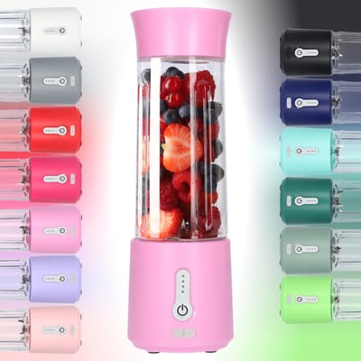 Smoothie Maker Blender To Go - Blender voor Smoothies - Gezond Onderweg - USB-C Oplaadbaar - 500ml - Roze