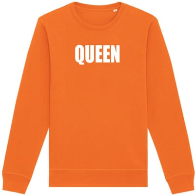 Sweater oranje S - Queen - soBAD. - Koningsdag - Unisex - Oranje - Voetbal - Nederland
