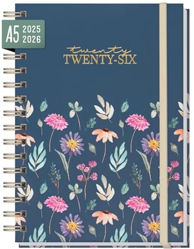 A5 Weekplanner 2025/2026 - 18 maanden Kalender met Flying Flowers Design