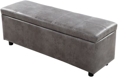 Opbergbank Bukit 118x37x43 cm met opbergruimte grijs [en.casa]