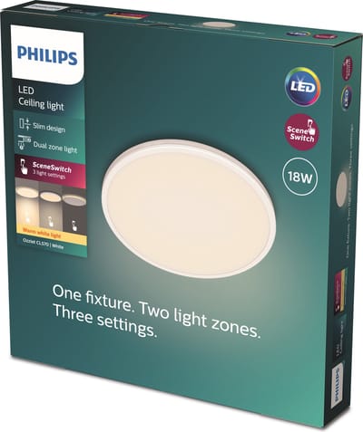 Philips Ozziet plafondlamp - rond - wit - 18W 27K