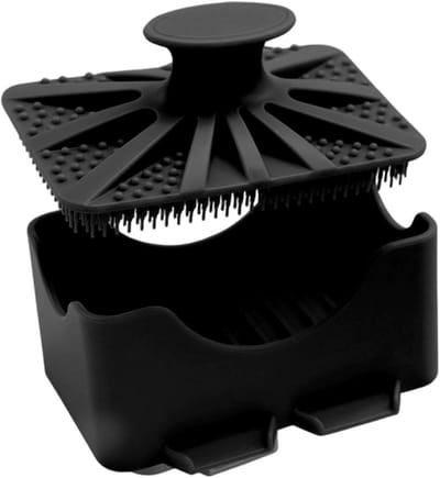 Reis Zeepcontainer - Douche Borstel - Hygiënisch Werken - Lekvrij Ontwerp - 12.2x8.7x5.7cm - Zwart