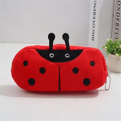 Sac à crayons en peluche mignon Pochette à crayons créative de dessin animé Sac à crayons Fruits Étui à crayons pour enfants Papeterie d'étudiant Petit sac de rangement