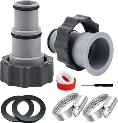 Zwembadadapter set voor 32-38 mm slangen, 2 stuks, eenvoudige installatie
