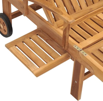 Houten Ligstoel Teakhout Outdoor – Massief Teak Zonnebed met Verstelbare Rugleuning voor Tuin, Terras & Balkon – Luxe Relaxstoel – Laura